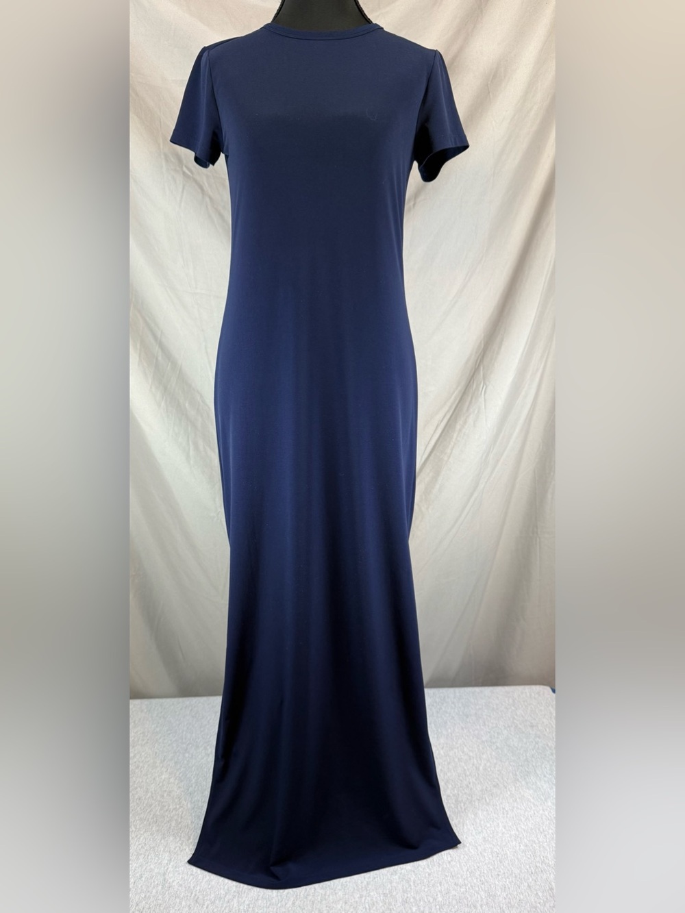 Michael Kors Stretch Matte Jersey Maxi Dress Navy Blue - Size XS